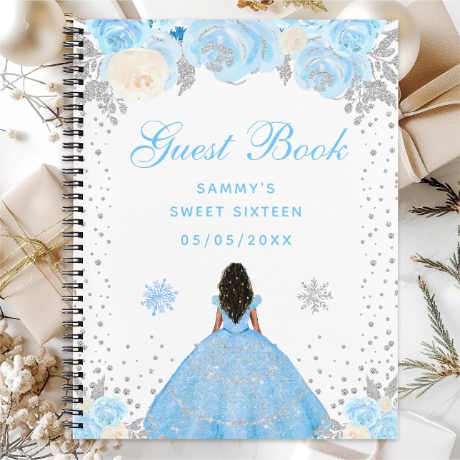 Cuaderno Princesa de Piel Oscura y Invierno Azul Cumple Dul (Subido por el creador)