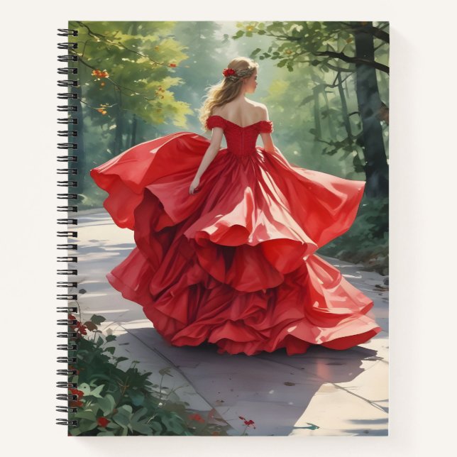 Cuaderno Princesa de Rojo en el Jardín (Anverso)
