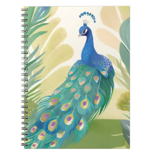 Cuaderno Princesa del Pavo Real   Naturaleza Animal Acuarel