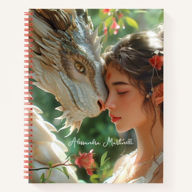 Cuaderno Princesa Dragón Fantasía Personalizada (Anverso)