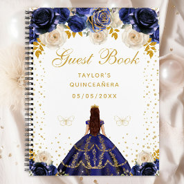 Cuaderno Princesa Floral Azul de la Marina Quinceañera