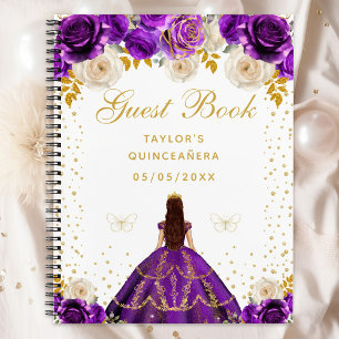 Cuaderno Princesa Floral Púrpura Quinceañera