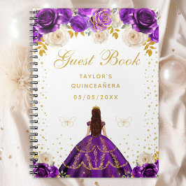 Cuaderno Princesa Floral Púrpura Quinceañera