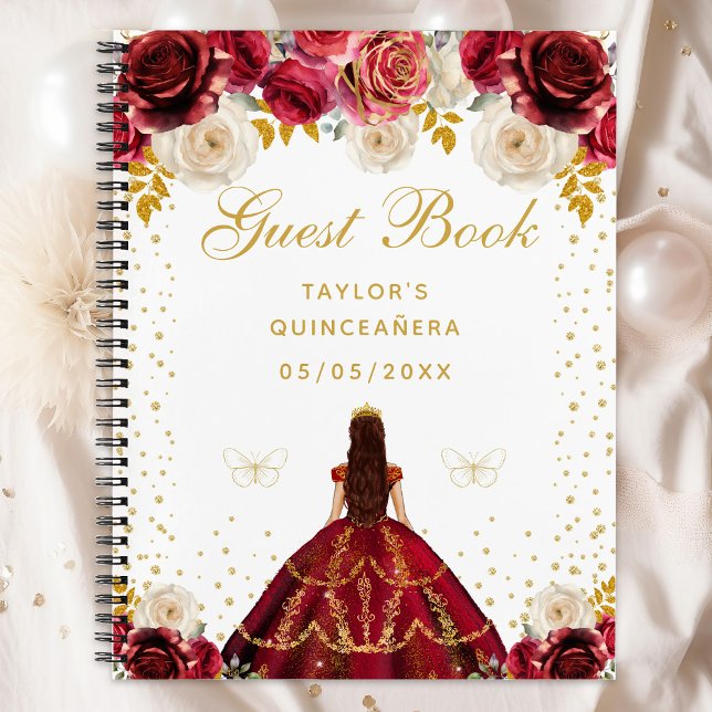 Cuaderno Princesa Floral Roja Quinceañera (Subido por el creador)