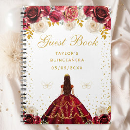 Cuaderno Princesa Floral Roja Quinceañera