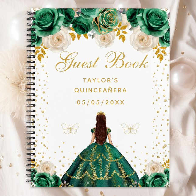 Cuaderno Princesa Floral Verde Quinceañera (Subido por el creador)