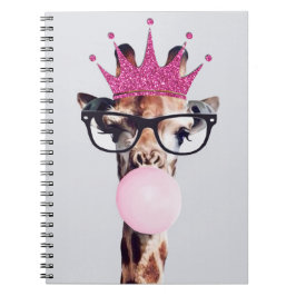 Cuaderno Princesa Giraffe ondeando chicle rosa