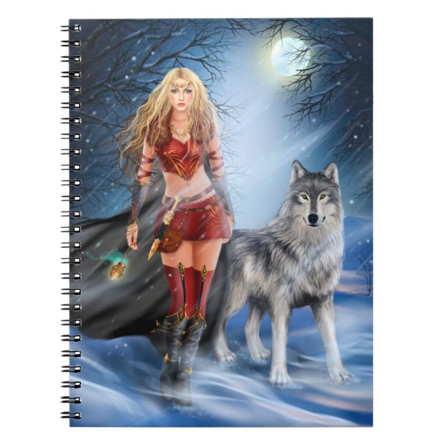 Cuaderno Princesa guerrera de invierno y lobo (Frente)