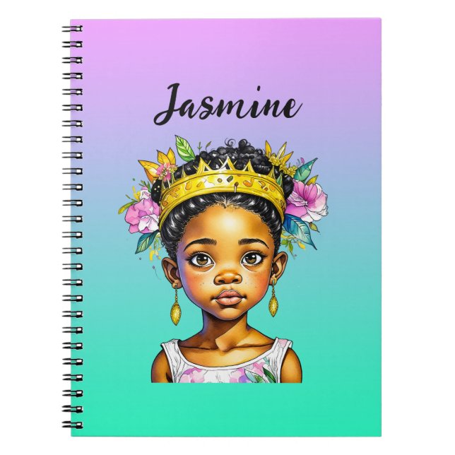 Cuaderno Princesa Niña Personalizada de Color (Frente)