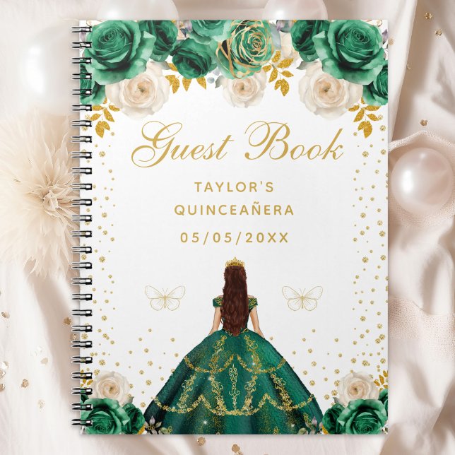 Cuaderno Princesa Quinceañera Floral Verde (Subido por el creador)