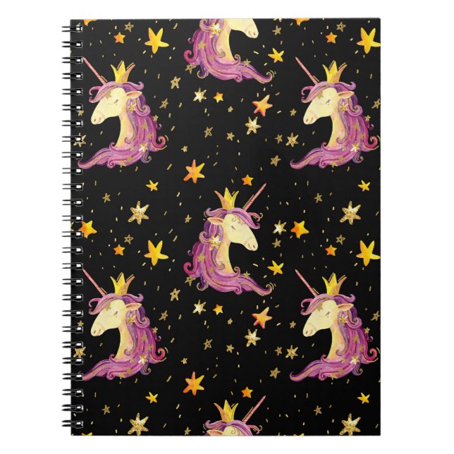 Cuaderno Princesa Unicornio: Cuento de Hadas Acuarela (Frente)