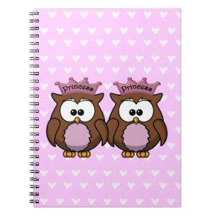 Cuaderno princesas gemelas búhos
