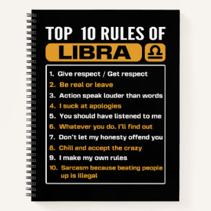 Cuaderno Principales 10 Reglas de libra, Reglas de Rasgos d