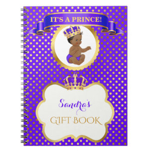 Cuaderno Príncipe Afroamericano Púrpura Real Dorado Regalo