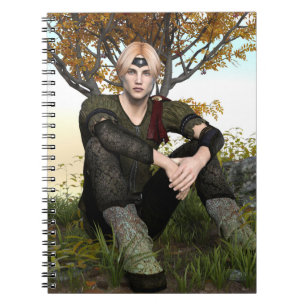 Cuaderno Príncipe del Bosque de Fantasía de Otoño Retrato