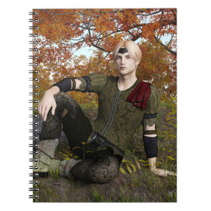 Cuaderno Príncipe del Bosque de Fantasía de Otoño Retrato