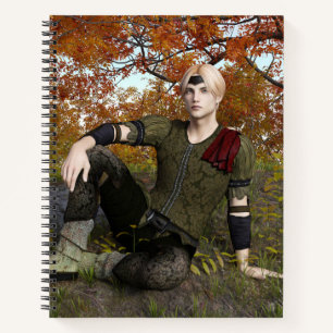 Cuaderno Príncipe del Bosque de Fantasía de Otoño Retrato
