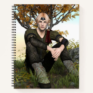 Cuaderno Príncipe del Bosque de Fantasía de Otoño Retrato