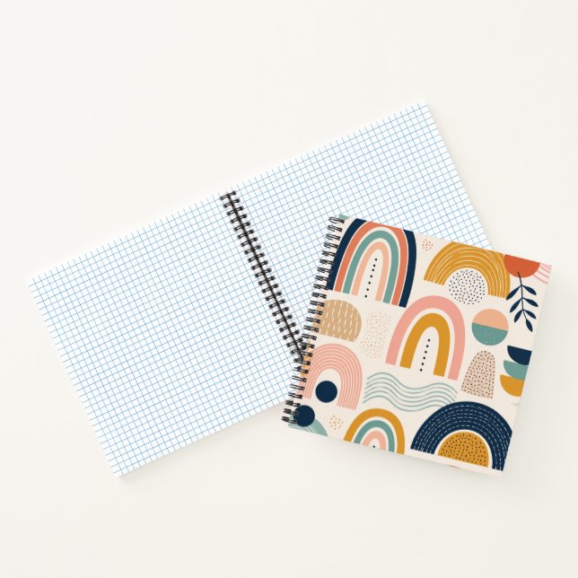 Cuaderno Prisma de Pastel Arco Patrón de Superficie Abstrac (Interior)