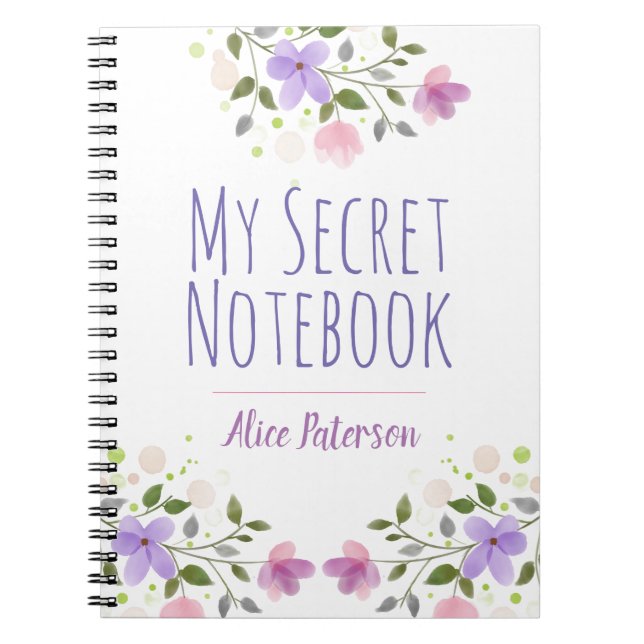 Cuaderno privado personal con flores (Frente)