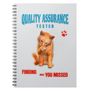 Cuaderno Probador de QA Gato Humor
