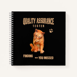 Cuaderno Probador de QA Gato Humor