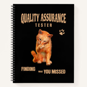 Cuaderno Probador de QA Gato Humor