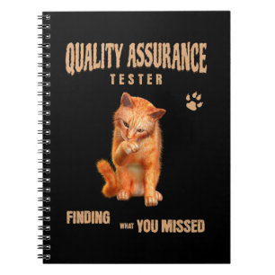 Cuaderno Probador de QA Gato Humor