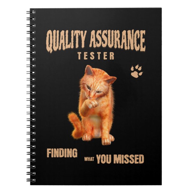 Cuaderno Probador de QA Gato Humor (Frente)