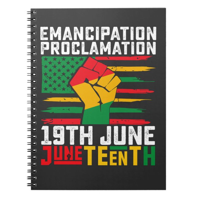 Cuaderno Proclamación de Emancipación Juneteenth Libertad N (Frente)