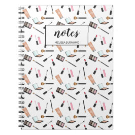 Cuaderno Productos de Maquillaje Patrón con Nombre Personal