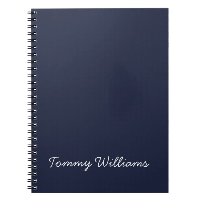 Cuaderno Profesional azul de la marina minimalista simple (Frente)