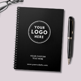 Cuaderno Profesional de Logo Negro Simple