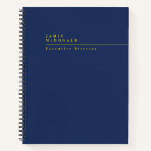 Cuaderno Profesional de negocios Navy Moderna Azul y Oro