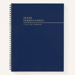 Cuaderno Profesional de negocios Navy Moderna Azul y Oro