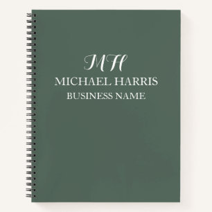 Cuaderno Profesional de Verde Salvia con Monograma
