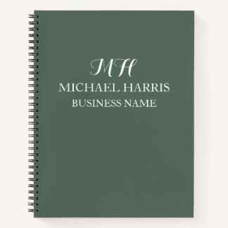 Cuaderno Profesional de Verde Salvia con Monograma