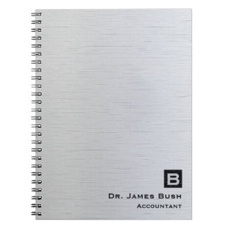 Cuaderno Profesional del monograma de pizarra de titanio ce