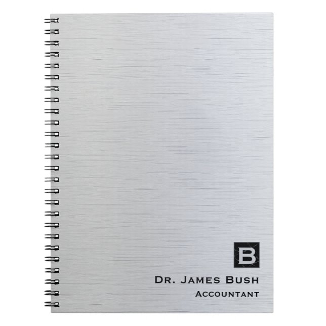Cuaderno Profesional del monograma de pizarra de titanio ce (Frente)