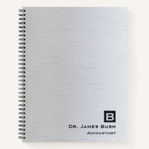 Cuaderno Profesional del monograma de pizarra de titanio ce