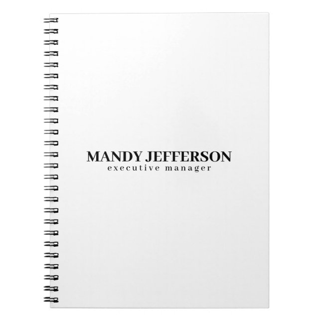 Cuaderno Profesional elegante moderno minimalista añadir no (Frente)