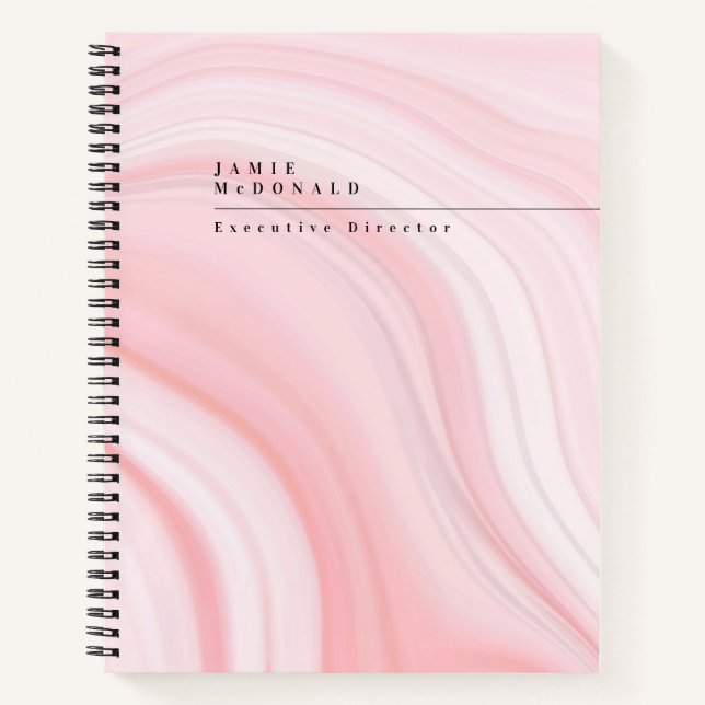 Cuaderno Profesional Empresarial Moderno Patrón de Mármol R (Anverso)