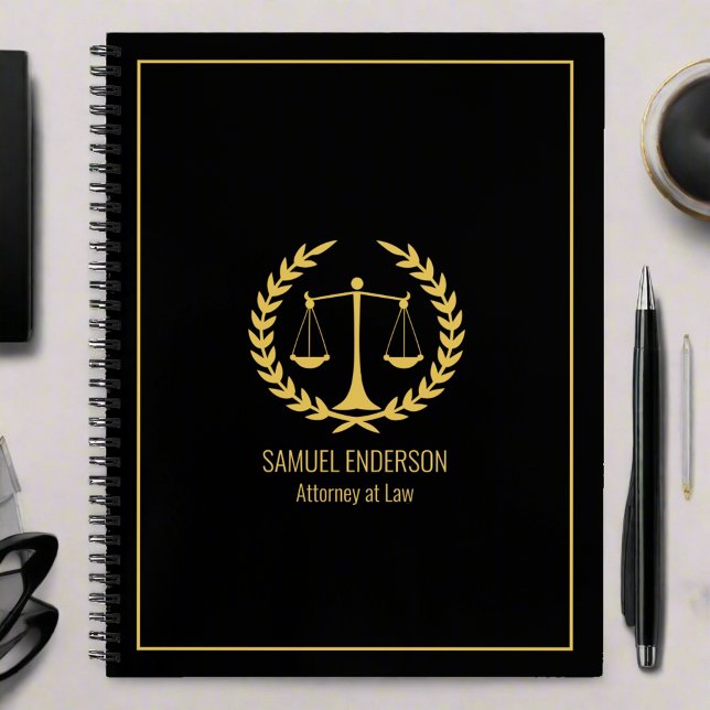 Cuaderno Profesional Legal Services Abogado Negro y Oro (Subido por el creador)