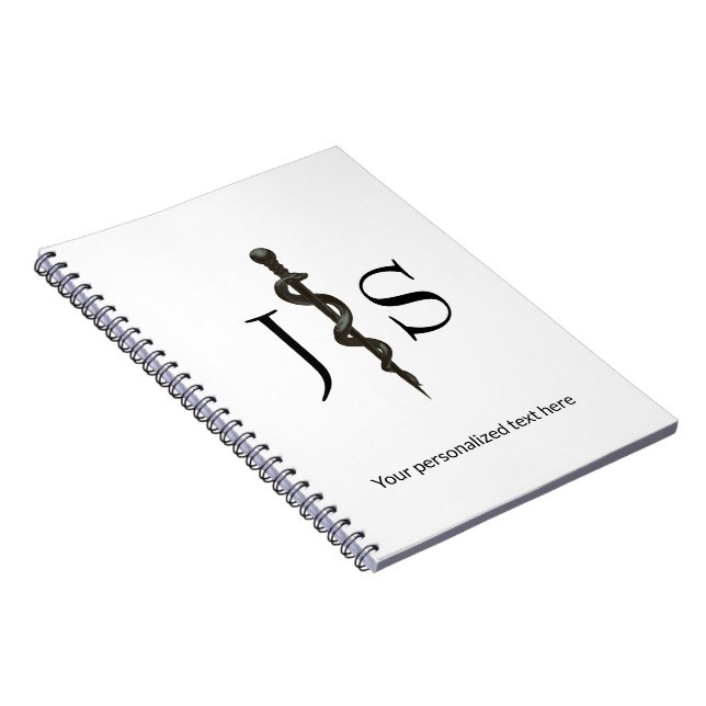 Cuaderno Profesional Médico Simple Asclepio Blanco Negro (Lado Derecho)