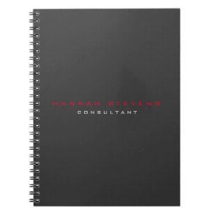 Cuaderno Profesional minimalista rojo negro