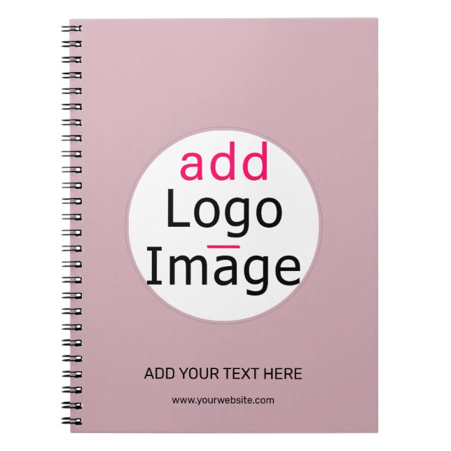 Cuaderno Profesional moderno personalizable rosa polvorient (Frente)