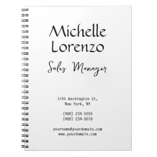 Cuaderno Profesional Moderno Simple Blanco y Negro