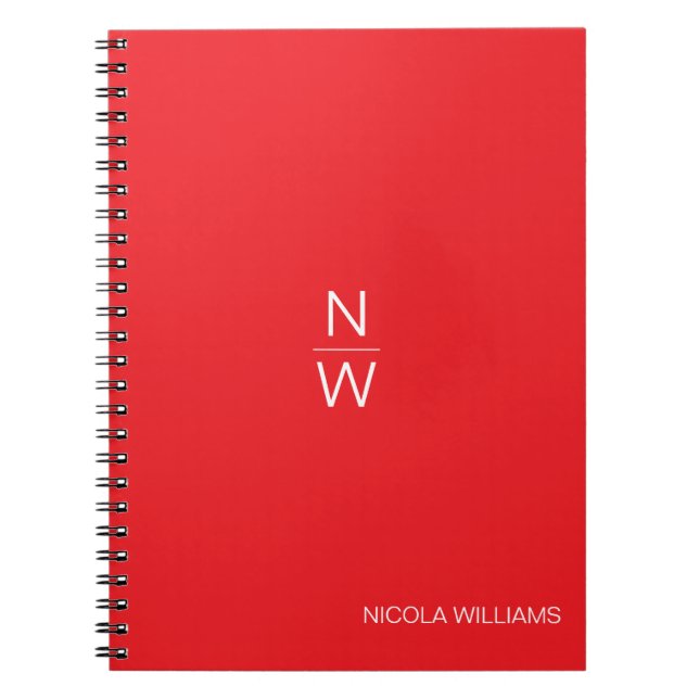 Cuaderno Profesional Moderno Simple Minimalista Rojo Brilla (Frente)