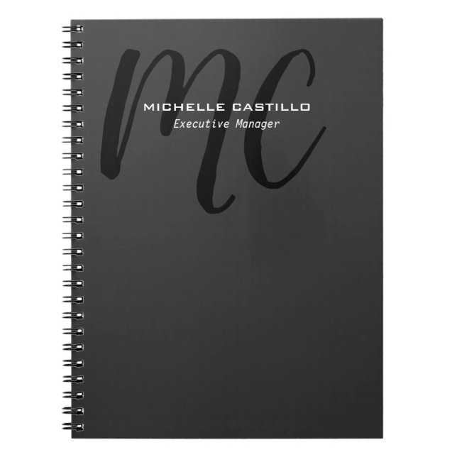 Cuaderno Profesional Monograma Minimalista Moderna (Frente)