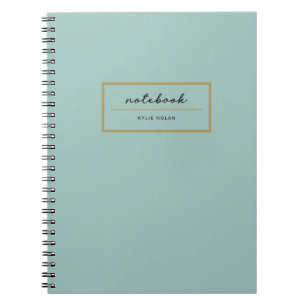 Cuaderno Profesional Monograma Verde Dorado Elegan